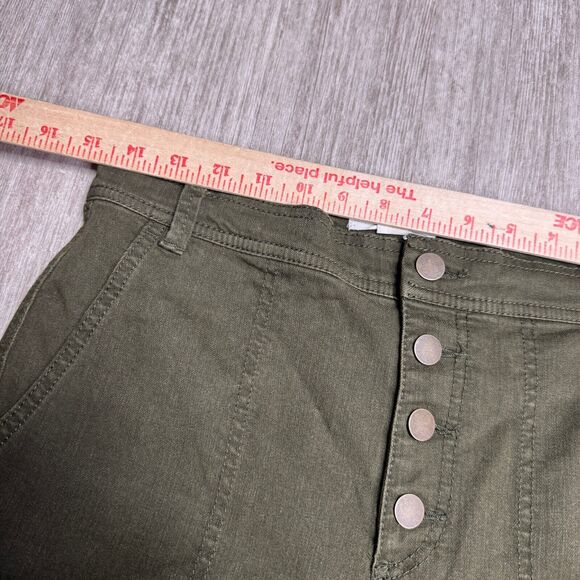 Ann Taylor Loft Pants Size 4T NEW Army Green Button Fly Skinny Stretch Denim - Picture 5 of 9